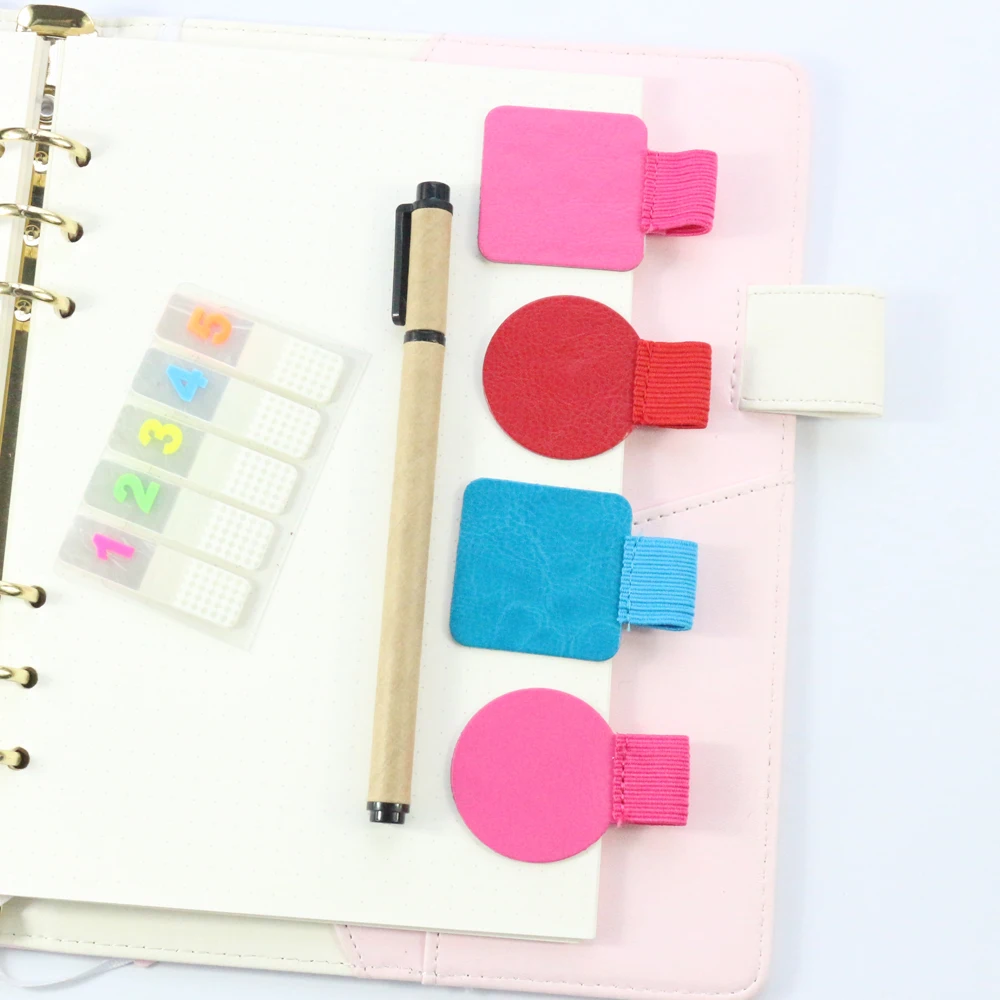 Notebook accessories self adhesive leather pen holder Creative trend strap rubber band pen