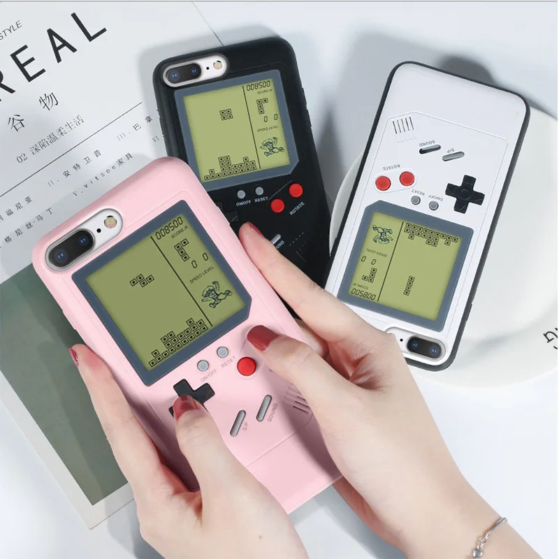

MCMEME Gameboy Tetris Retro Game Case For iPhone X XS XR Max case Soft TPU+Hard PC Cover For iPhone 6 6S 7 8 Plus Case Cover Bag
