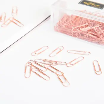 

200pcs/box Rose Gold Romantic Small Mini Metal Paper Clips Bookmarks Photos Letter Binder Clip Stationery School Office Supplies