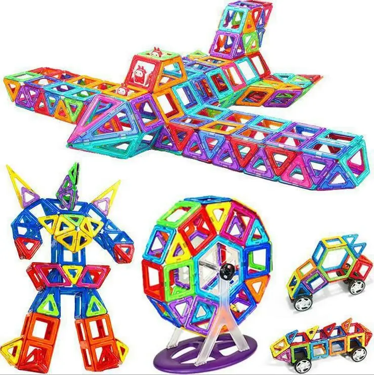 

3D Magnetic Blocks Medium Size Magnetic Designer Construction Model Magnetic Car Models Robot Educational Toys For Children