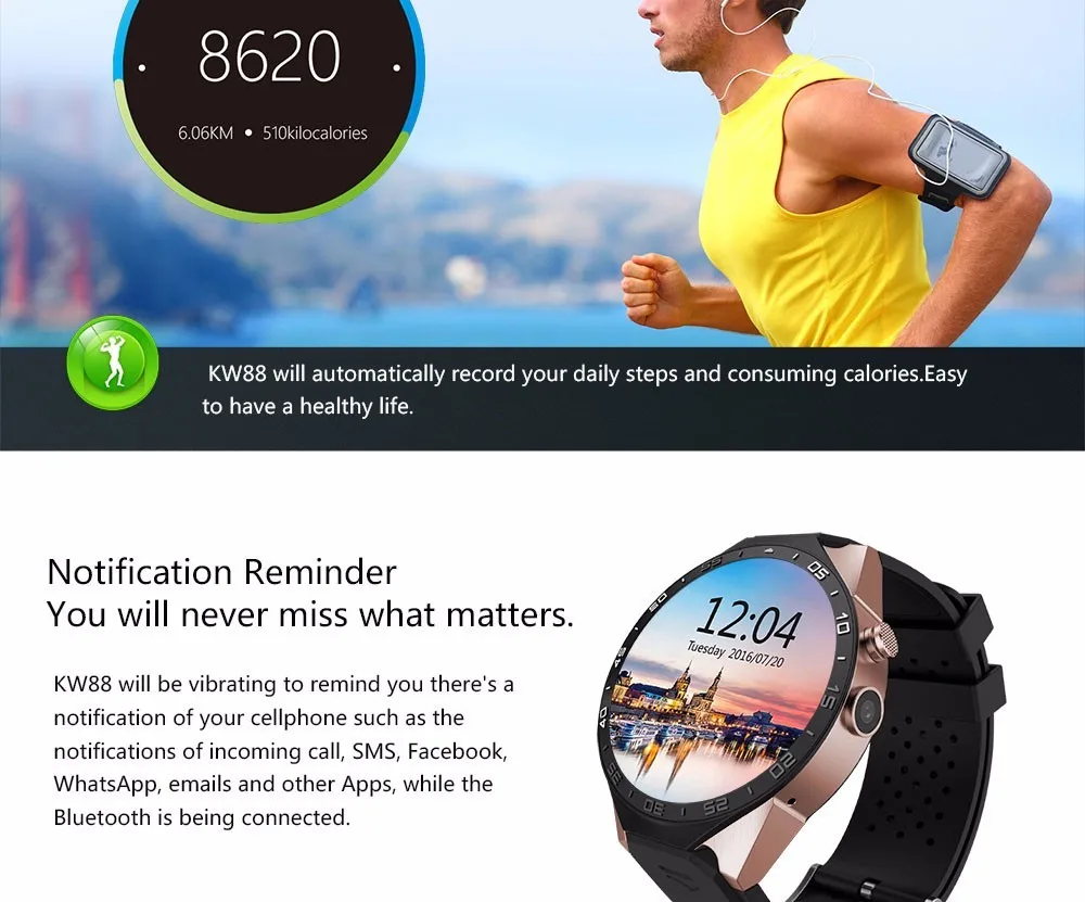 Kw88 часы Смарт носимые устройства трекер сердечного ритма Смарт часы для Android IOS gps часы мужские Reloj Inteligente подарки