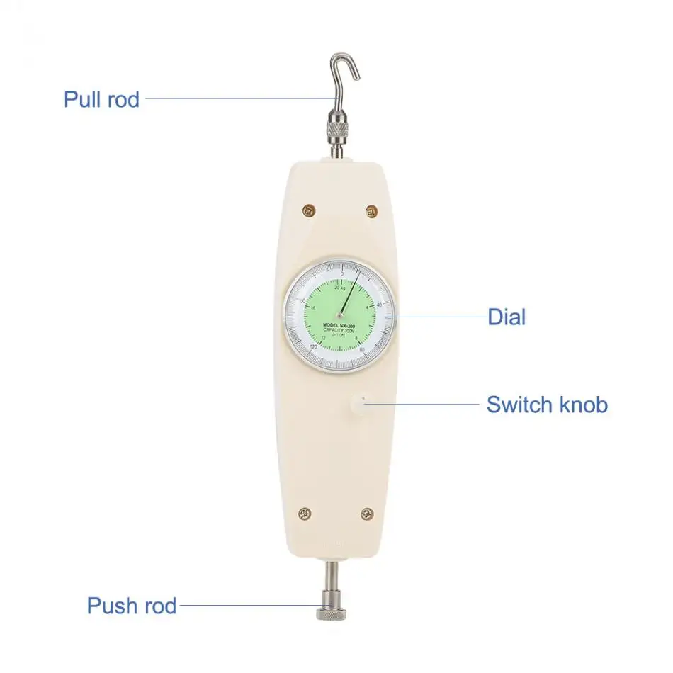 200N аналоговый динамометр Измерение силы измерительная аппаратура Push Pull Force Gauge Meter