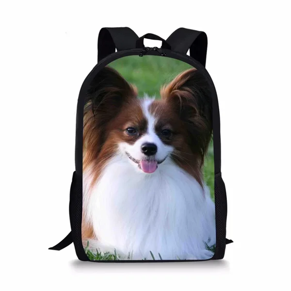 H3128C INSTANTARTS Kawaii Puppy Papillon принт для девочек школьные сумки для детей большой емкости для начальной школы школьные рюкзаки Детские рюкзаки - Цвет: H3128C