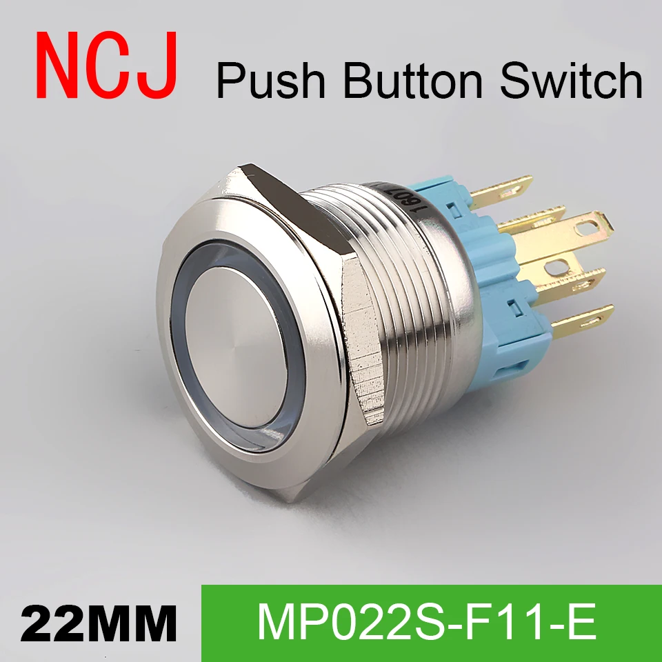 Металлический кнопочный переключатель NCJ 22 мм IP67 запасной и Мгновенный