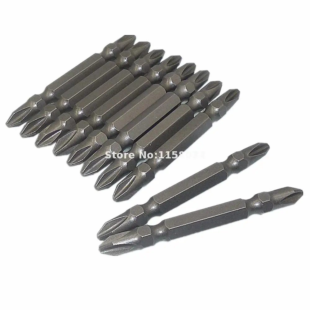 10x 1/4"(6.35mm) Hex Shank Double Ended 65mm PH2 Phillips