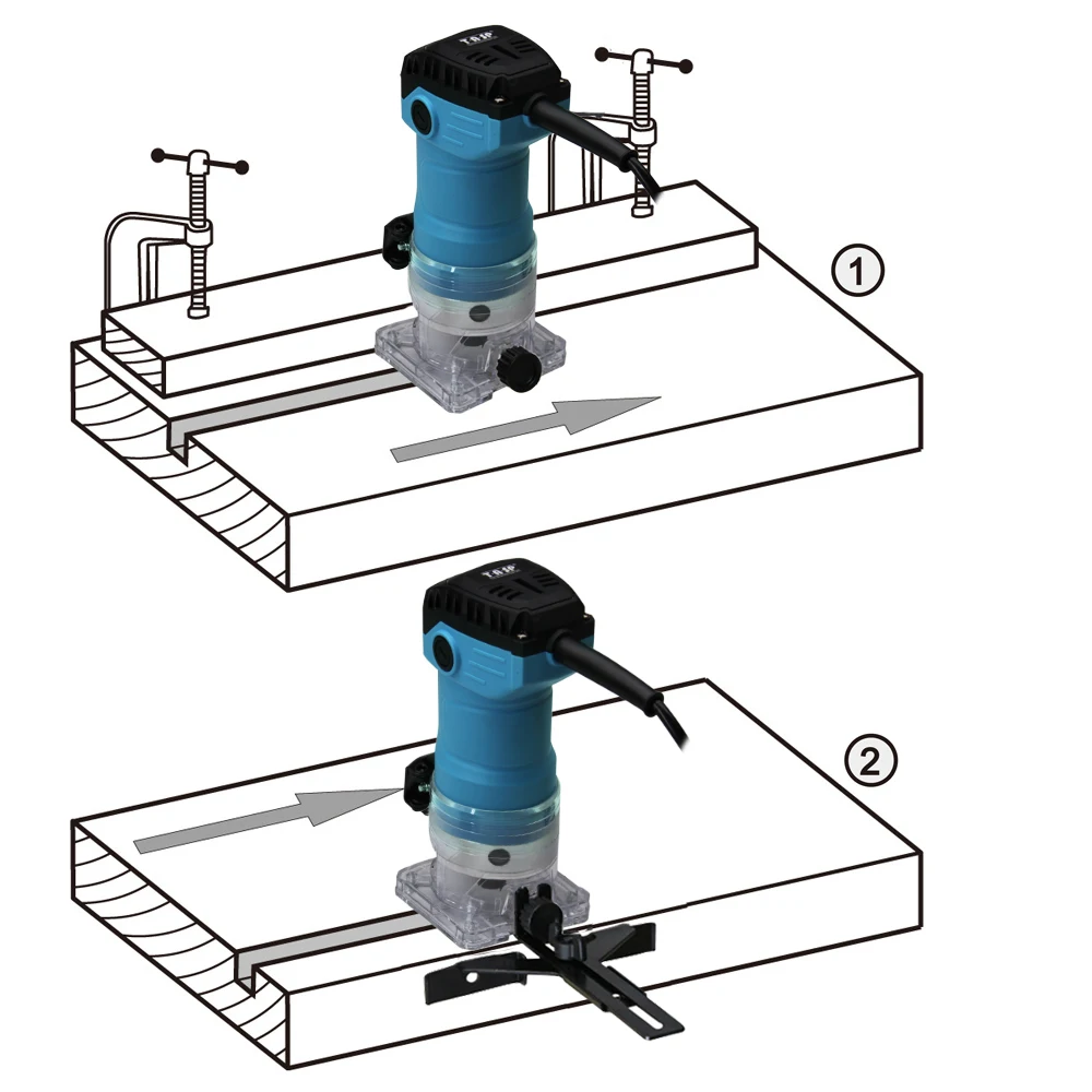 TASP 600 W eléctrico Borde de laminado Trimmer de la madera Mini Router 6,35mm Collet máquina de tallado de carpintería de madera herramientas - 3