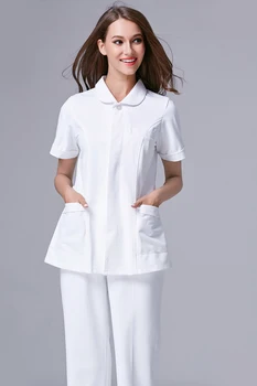 

2017 Summer New Women Anti-wrinkle Anti-static Slim Waist Nursing Clothes Uniform Set Hospital Medical Scrub High quality