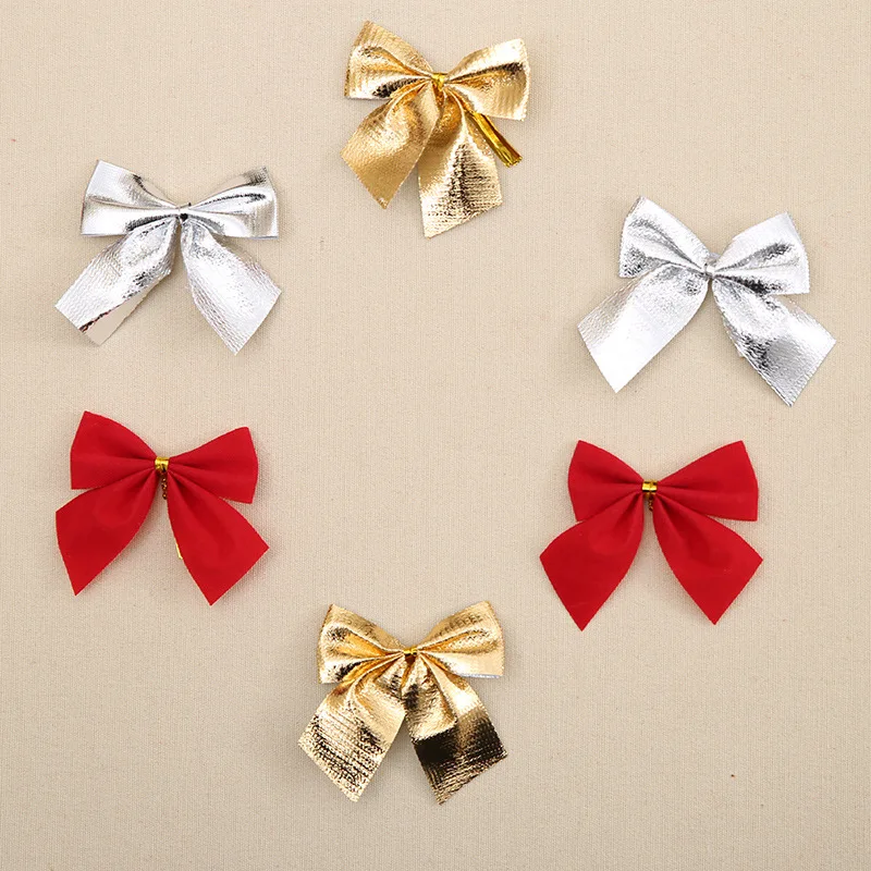 

12PCS/Pack Christmas Tree Pendant Mini Bowknot Wedding Birthday Party DIY Decorations Craft Supplies Christmas Hair Gift Bows
