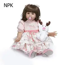 NPK 60 см моделирование прекрасная Девочка Кукла Новорожденный Возрожденный игрушка Рождественский подарок мягкая виниловая Кукла-младенец, мальчик