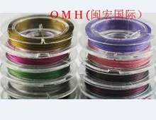 OMH atacado 1 rolo 10 m x 0.38mm 100 m x 0.38mm 100x0.45 DIY ferramenta de produção linha de mistura de cobre fio de Aço Inoxidável de metal esmaltado DY06(China)