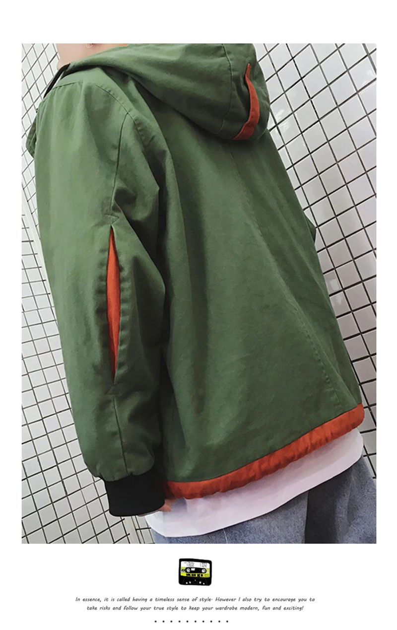 Army Green Trench Coat Men Korean Style Fashion Clothing Male Hooded Trench Coat Jacket Mens  (14)