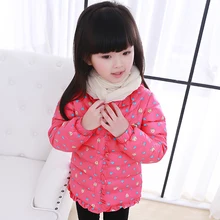 Filles manteaux d’hiver épais coton de mode manteau avec polka dot enfants survêtement vêtements pour enfants Vers Le Bas et Parkas pour 110-150 cm