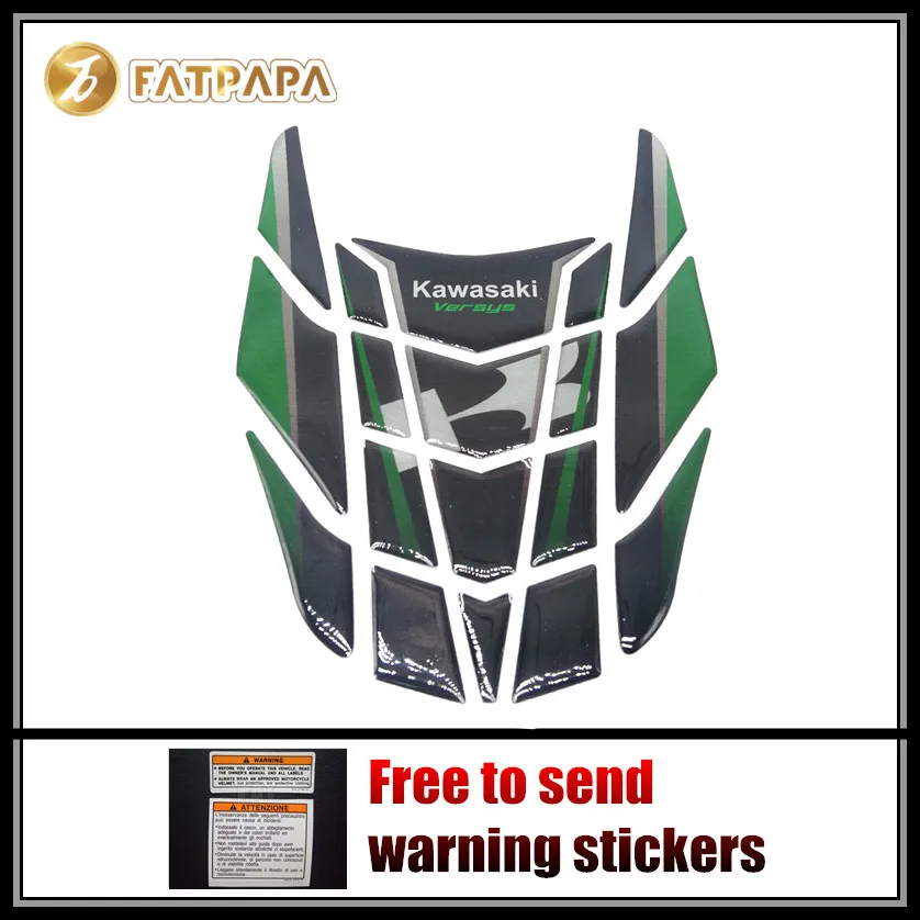 

FOR KAWASAKI VERSYS650 KLE650 2015 2016 2017 Motorcycle Fuel Tank 3D Decal Sticker