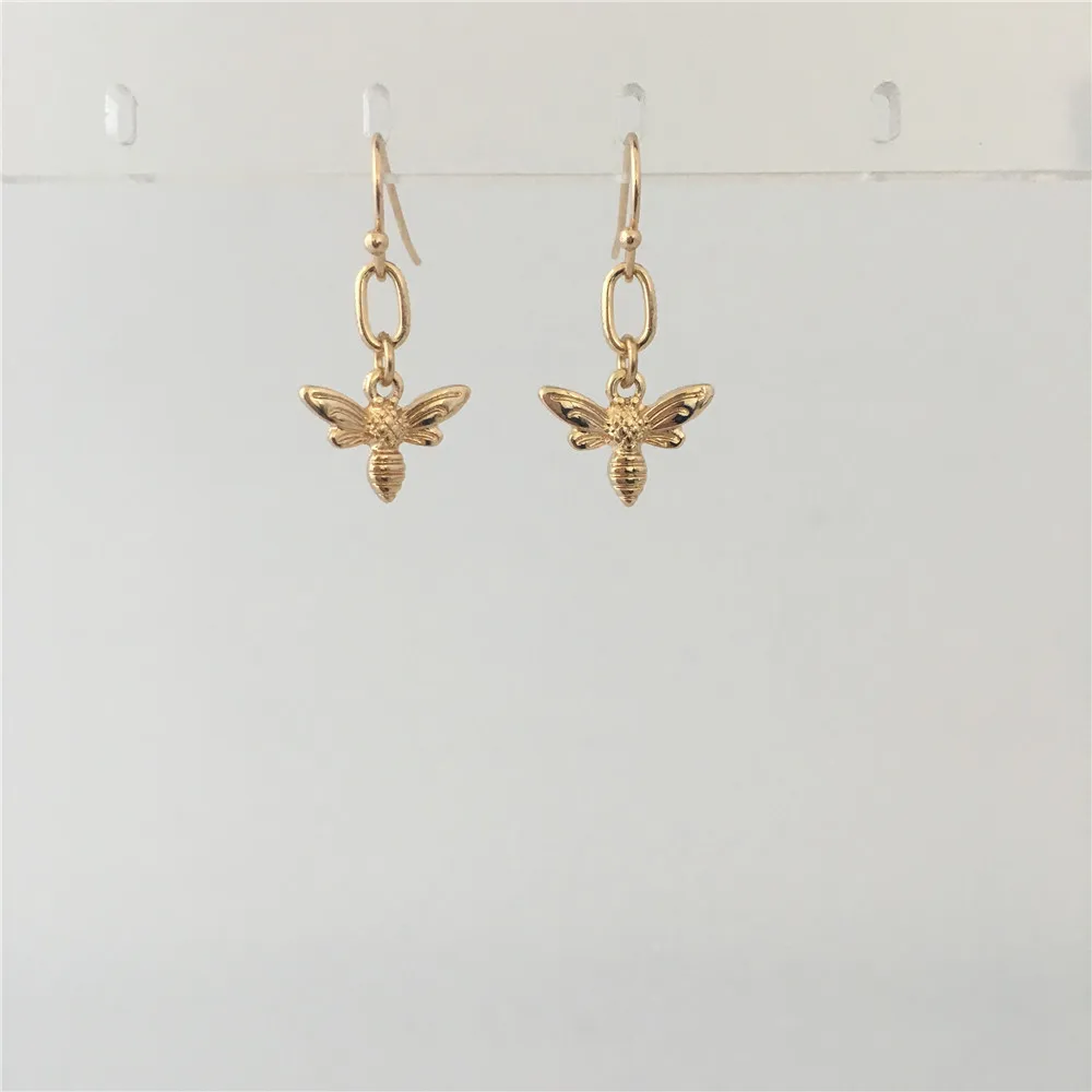 

CUTE LOVELY WOMEN EARRINGS GOLD COLOR PLATING HONEY BEE DROP EARRINGS