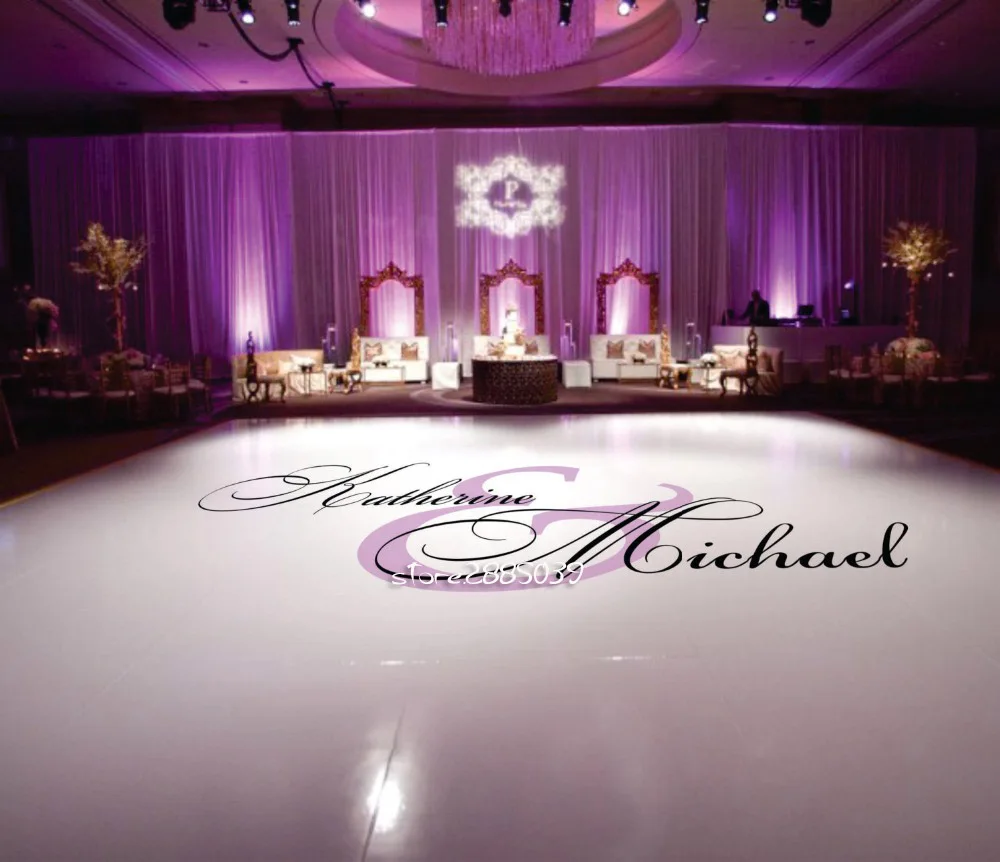

Custom Name Wedding Vinyl Floor Stickers Removable Vinyl Decal Wedding Floor Monogram Decoration DIY Wedding Sticker ZA108C