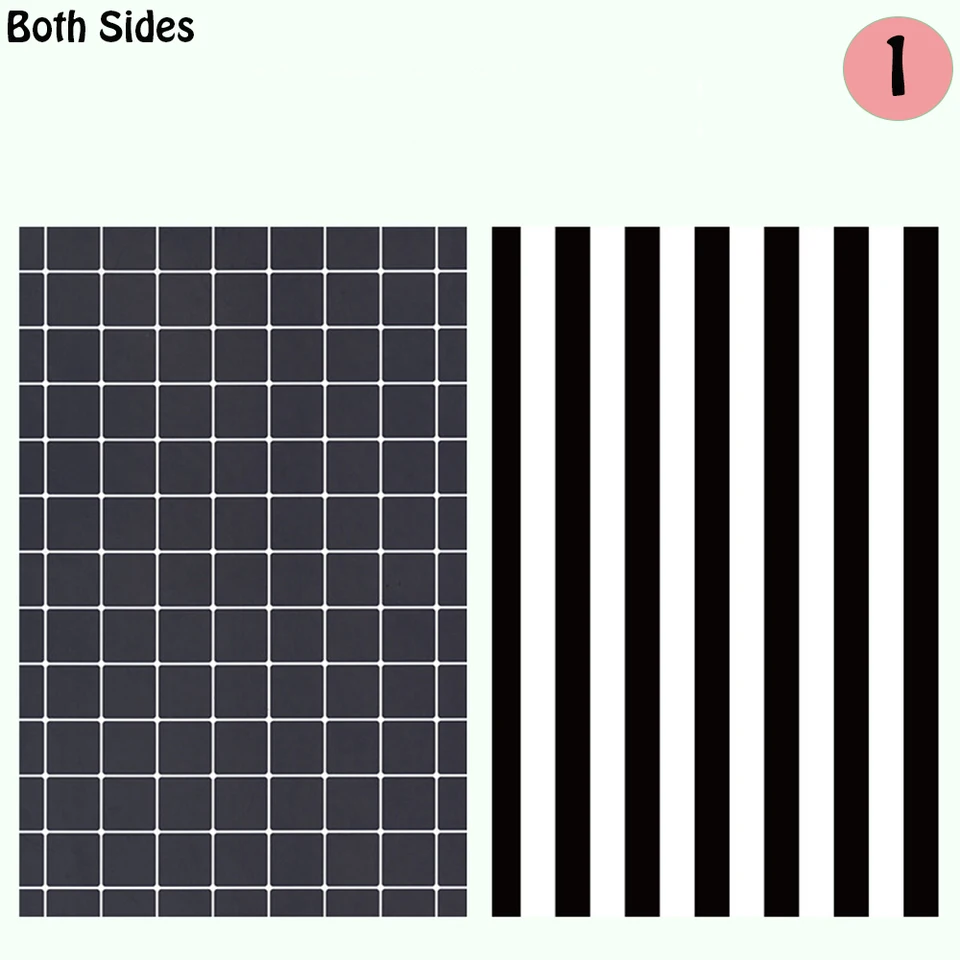 1 Ud Tarjeta De Rejilla A Cuadros De Doble Cara Foto Retro Simple