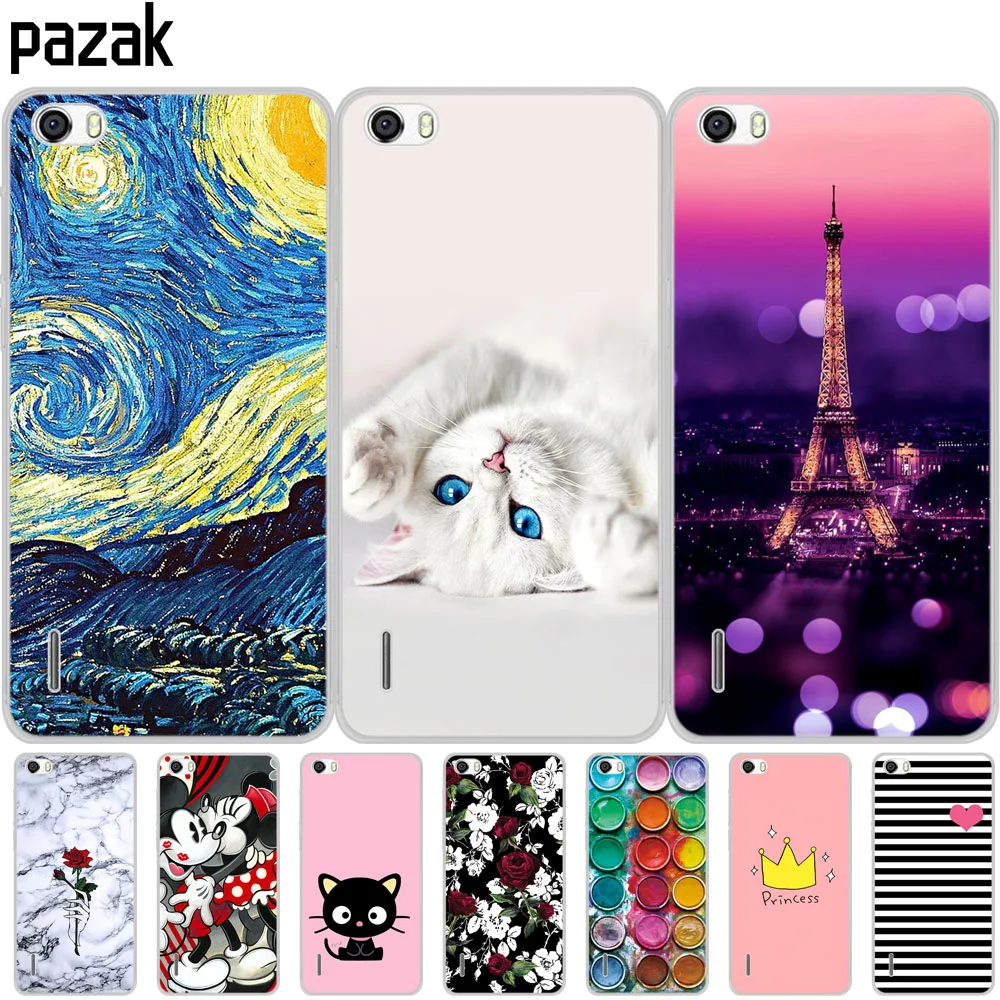 

Silicone phone Case For huawei honor 6 cases for huawei honor6 case soft TPU Phone Back cover full 360 Protective colorful