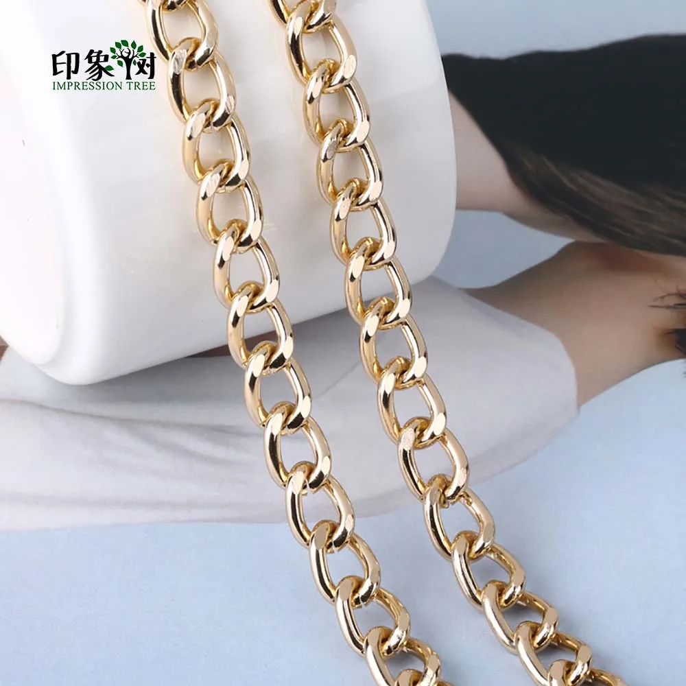 

2m/LOT 13x9mm Polish Gold Aluminum Bulk Chain Necklace Bracelet Open Link Chain For Jewelry Making DIY Material Findings 1095