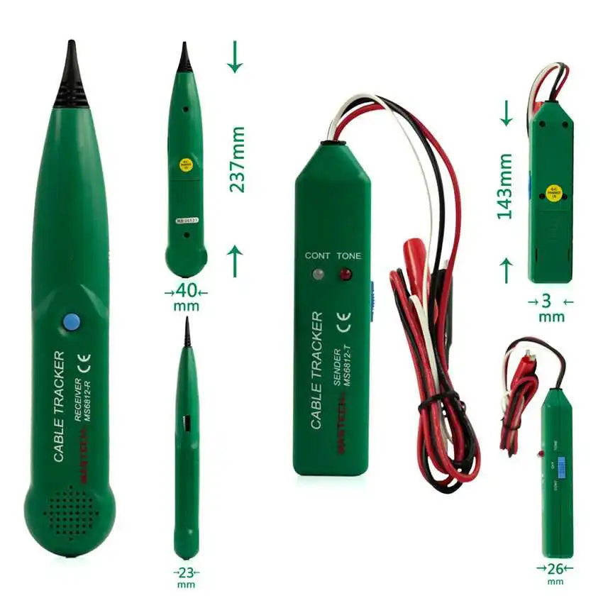 1 قطع Mastech MS6812 سلك شبكة كابل الهاتف فاحص خط المقتفي مع حقيبة حمل الهاتف الشبكات أدوات بالجملة