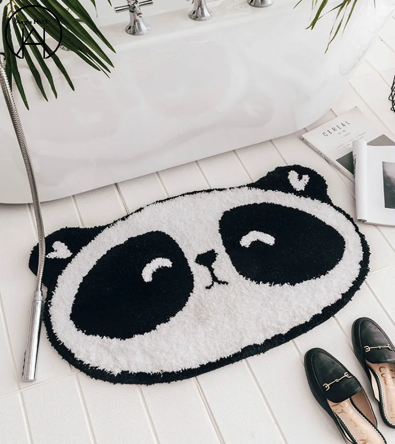 

Cute Panda Children's Bathroom Mat Hallway Door Mats Printing Bathroom Kitchen Rug House Door Mats Living Room Anti-Slip Rug