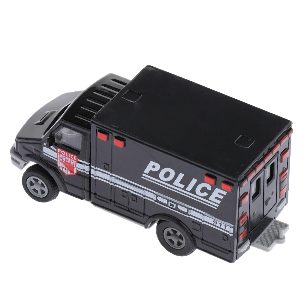Pull Back Vehicle, Emergency Vehicle Toy, Police Ambulance Car, 1/72 Toy Rescue Vehicle For Kids Toddler Boy & Girl Game Playset