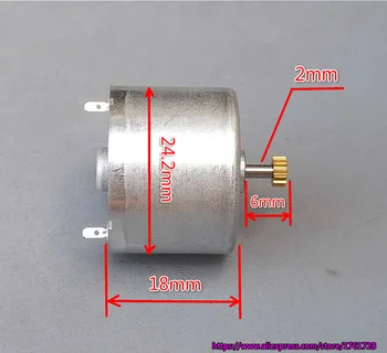 Микро-двигатель постоянного тока 24*18 мм 310, постоянный ток 6 в, 6000 об/мин, с шестерней 0,3 м 13T ~