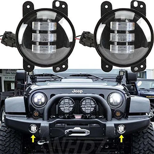 4 Inch 30w Led Fog Lights Auto Led Headlight Driving Offroad Lamp for Jeep Wrangler Dodge Chrysler Front Bumper Lights (4)