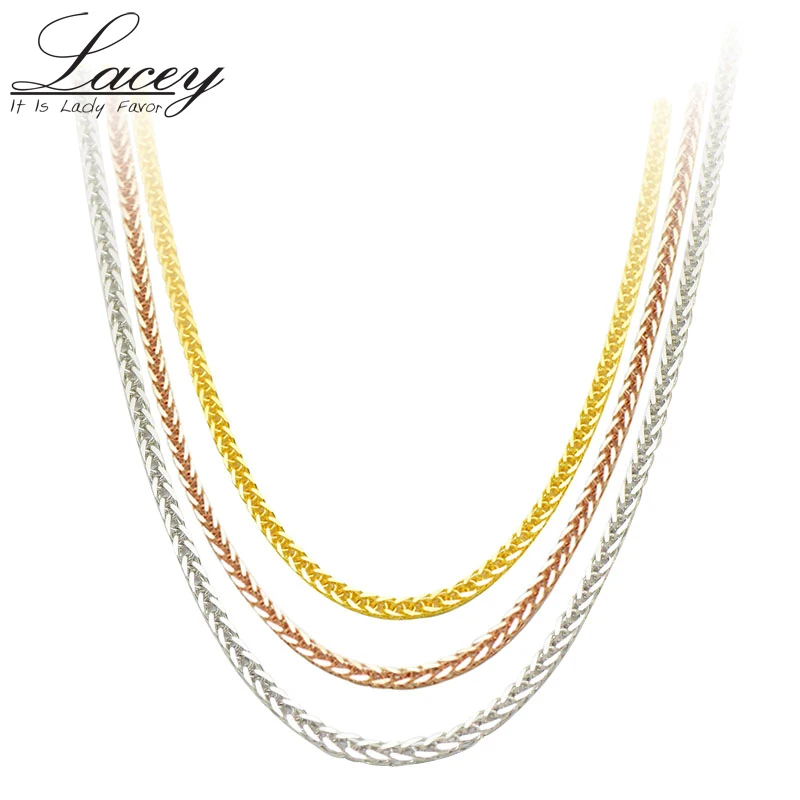 

Real 18K Gold Chain Necklace 18 inches au750 necklace for Women ,rose gold white gold yellow gold chain necklace jewelry gift