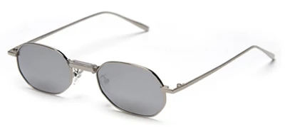 Peekaboo, мужские поляризованные солнцезащитные очки, Прямоугольная оправа, металлический дизайн, женские солнцезащитные очки, маленький размер, uv400, летние аксессуары - Цвет линз: silver mirror