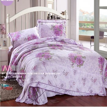 

Cheap Bed Sets Chic Floral King Bedding Set Quality Duvet Cover Sets Korean Cute Fashion Bed Clothes Complete Bed Set for Girl