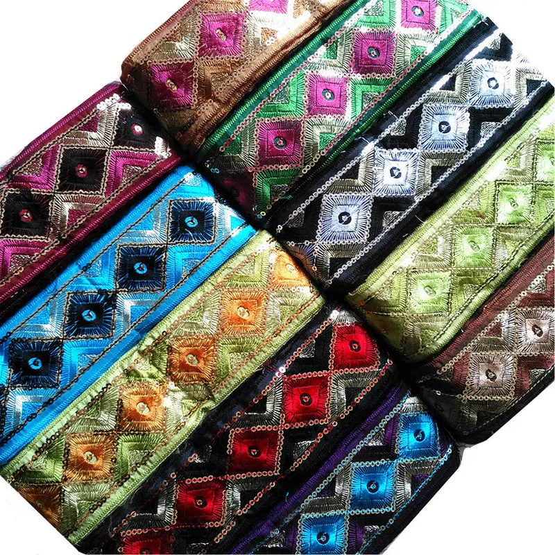 

2M/Lot Colorful Flower Water Lace Trim Fabric Ribbon DIY dress Wedding clothes Accessories HB147