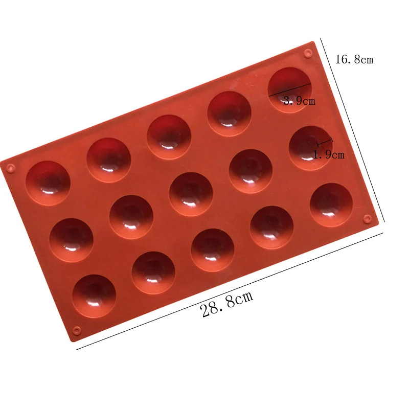 3D полусфера силиконовые формы шоколада выпечки инструменты пресс-формы желе пудинга, мыла прессформы мини трюфели инструменты для украшения торта Пособия по кулинарии слишком - Цвет: 15 cavity