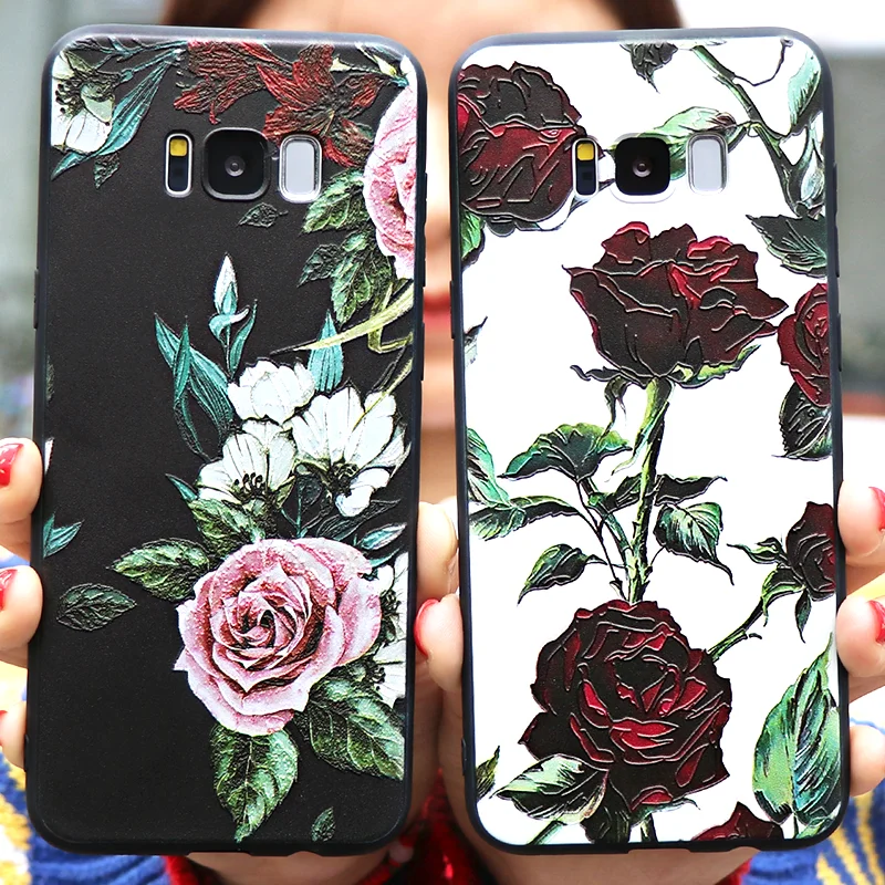 

Embossed Rose Case For Samsung Galaxy A5 2017 A7 A3 2016 A6 A8 Plus 2018 Note 8 9 For Galaxy S8 S9 Plus J4 J6 Plus M20 M10 Coque