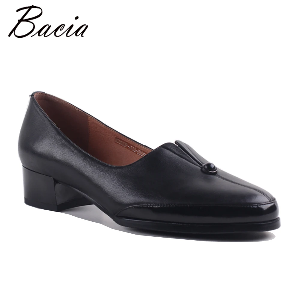 Bacia/роскошные классические кожаные туфли черный ретро круглый носок Slip-On мелкой