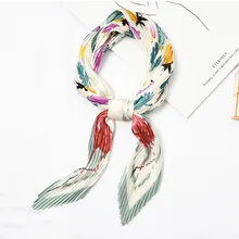 Yishine 6 цветов морщин шейный шарф для женщин Фламинго печати Мода креп платок шарфы ободок мнущийся руль обертывания Sca