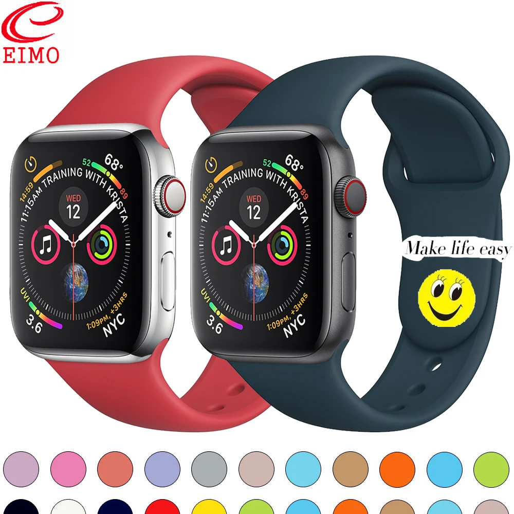 

CRESTED Strap For Apple Watch band 3 4 iwatch band 38mm 42mm 40mm/44mm pulseira correa Bracelet Sport Silicone watch Accessories