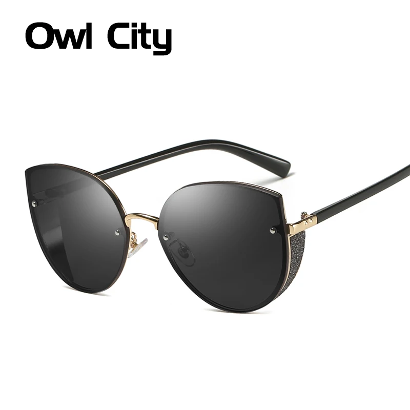 Cat Eye Sunglasses Women Vintage Glitter Wrap Sunglass Retro Ladies