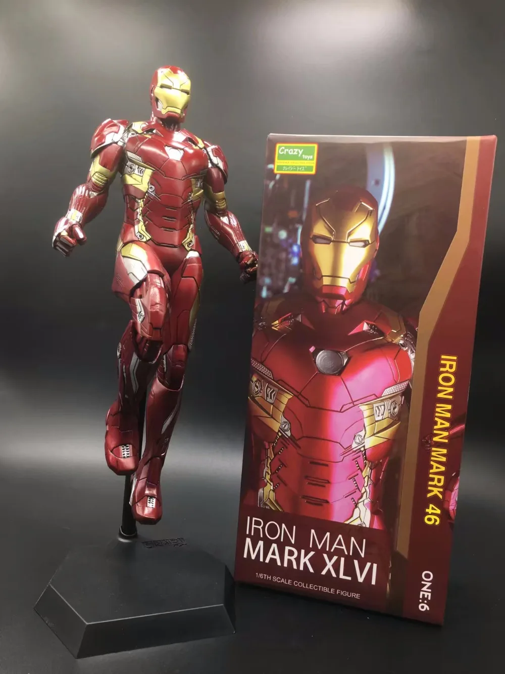 HKXZM Фильм рисунок 38 см Железный человек MARK XLVI MK 46 1/6 весы ПВХ Коллекционная модель