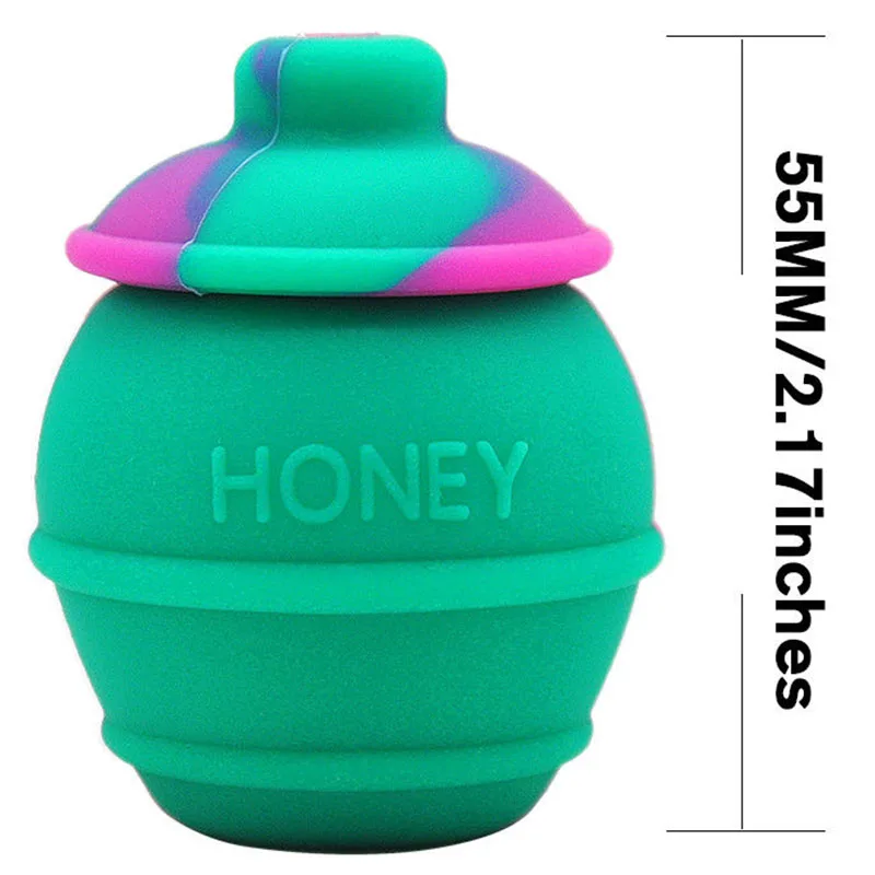 JX-LCLYL 1x 35ML Silicone Honey Pots Concentrate Oil Wax Dab Containers Jars Nonstick