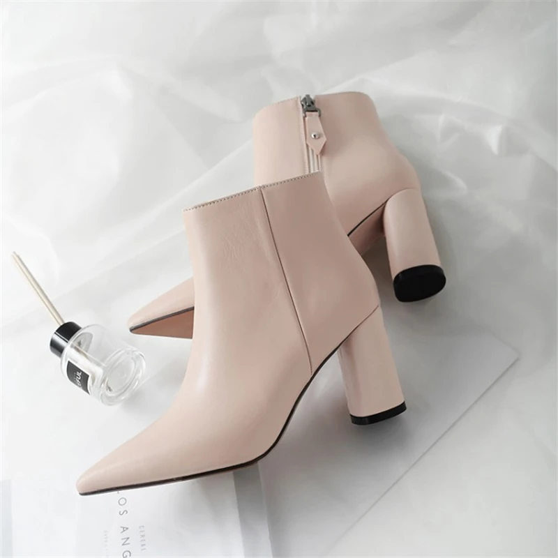 Talons Beige noir Ouqinvshen Pompes Casual Bout Bureau Rond Hiver 2018 Bottes Automne Pointu Bottines Cm Femmes Confortable Concise 8 Tq5UqBx