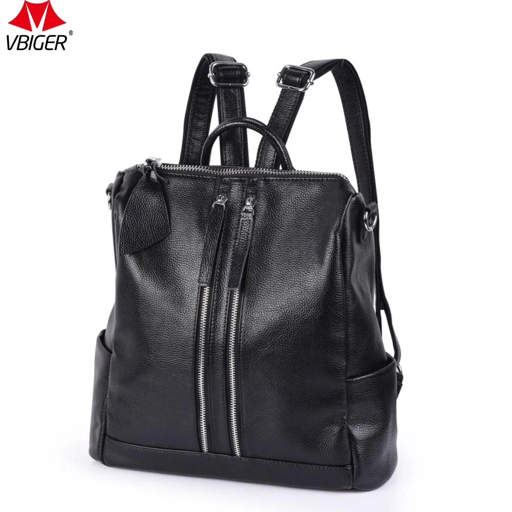 

Vbiger Genuine Leather Women Fashion Backpacks Large Capacity Backpacks High Quality Bags Fashion Style Bags for Girls