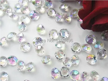 

Free Shipping ! 10000 pcs / lot AB Colorful 4.5mm 1/3 Carat Acrylic Crystal Dimond Confetti Wedding Party Decoration