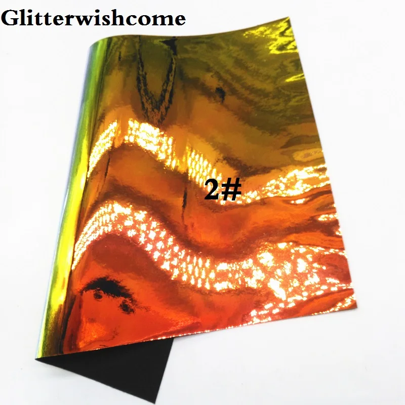 Glitterwishcome 21X29 см A4 размер винил для бантов Переливающаяся лакированная кожа Fabirc искусственная кожа листы для бантов, GM106A - Цвет: 2