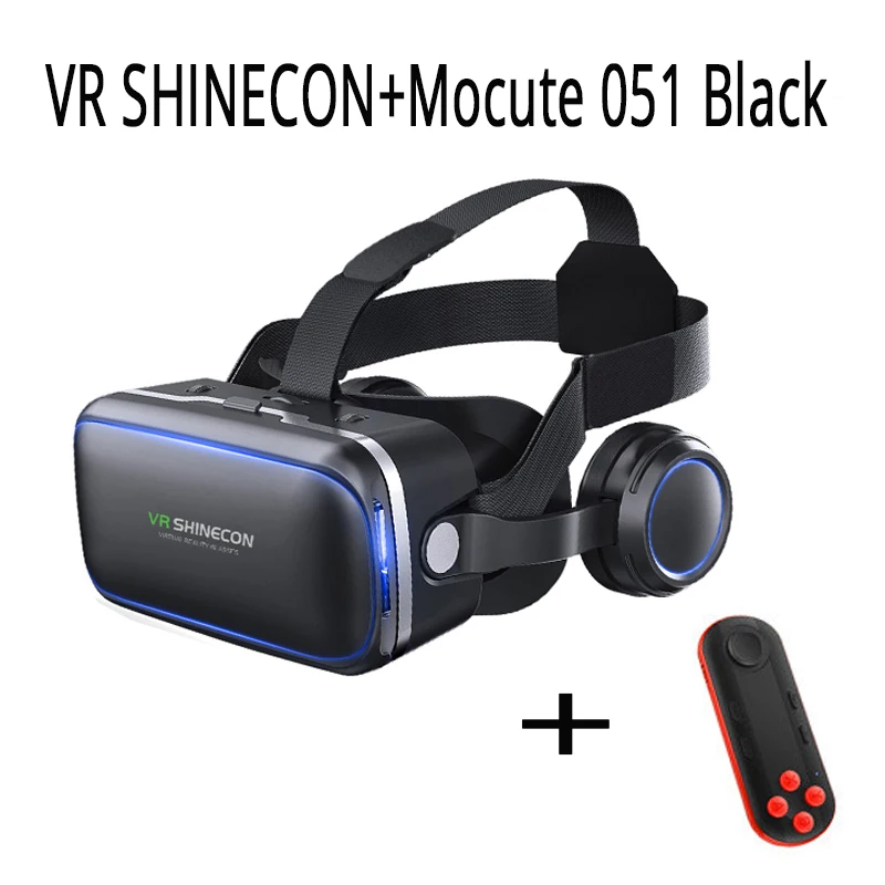 VR SHINECON 6,0 3D очки виртуальной реальности мини Google Cardboard шлем VR очки гарнитуры VR для 4-6 дюймов мобильного телефона - Цвет: With moute 051 black