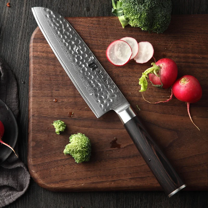  XINZUO 6PCS Kitchen Knives Set High Carbon VG 10 Japanese Damascus Steel Chef Bread Nakiri Santoku  - 32993892303