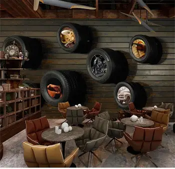 

Custom 3D Photo Wallpaper Mural Living Room Sofa TV Backdrop Wallpaper Automobile Tire Board 3D Picture Wallpaper Home Decor