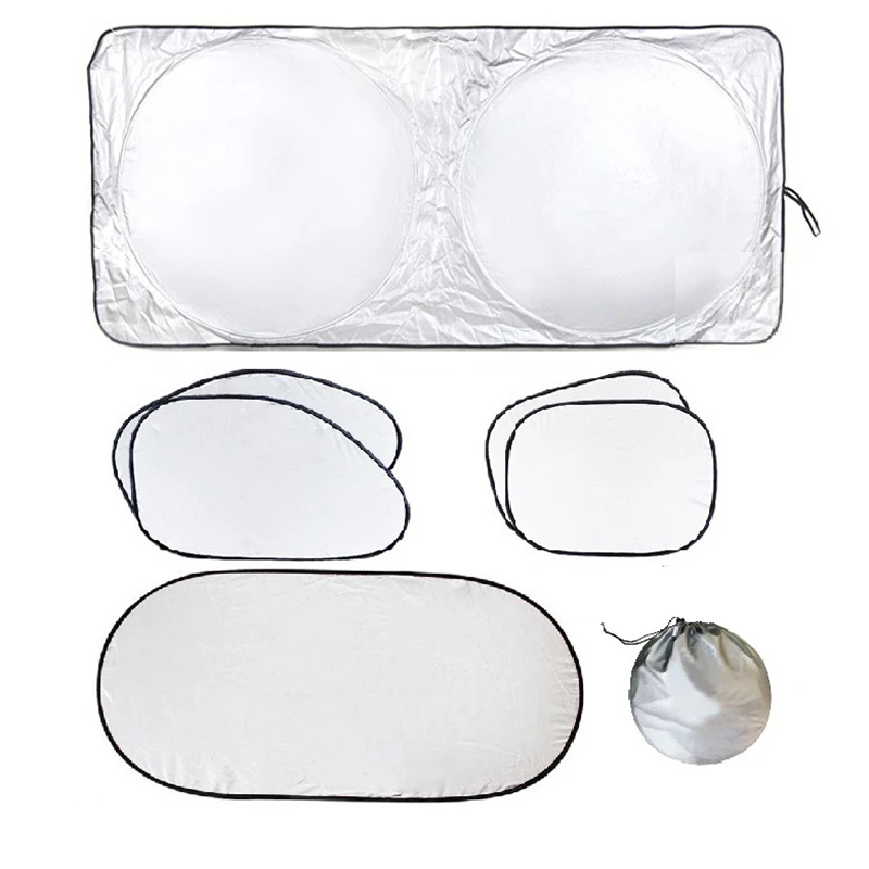 

MotoLovee Car Window Sun Shade Auto Windshield Visor Cover Front Back Side Window Sunshade UV Protect Car Window Film 6Pcs/Set