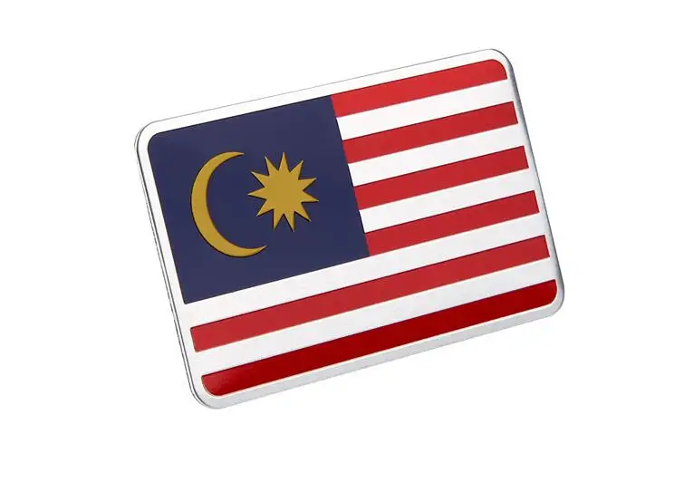 10pcs Aluminium Alloy Malaysia Flag Car Emblem Badge Decorations