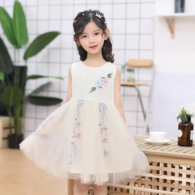 

2018 Summer Mesh Baby Girl Dresses Sleeveless Children Clothing Kids Girls Princess Dress Wedding Party Casual Toddler Clothes