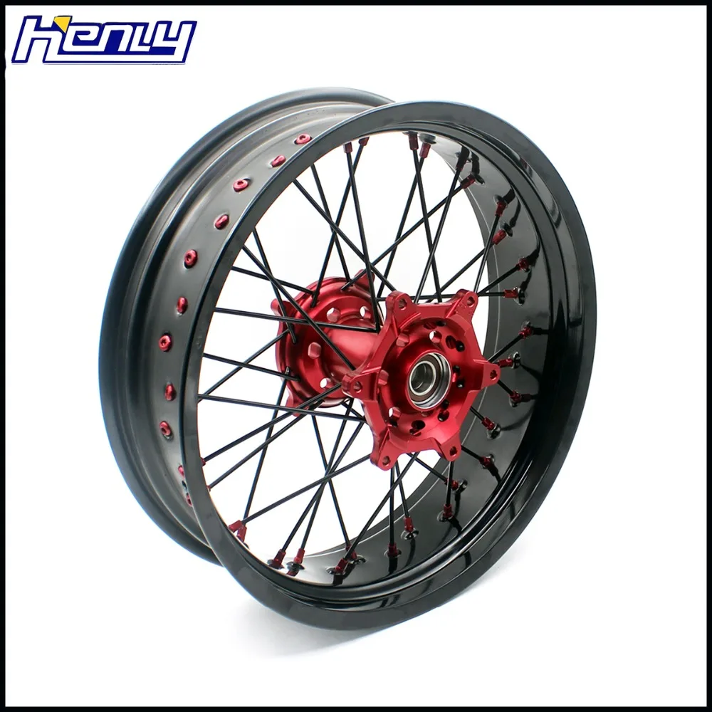 3,5/4,25 17IN. CNC Supermoto Motard колеса Набор для HONDA CRF250R 2004-06-08-10-12 2013 CRF450R 2002-10 2011 2012 алюминиевые диски